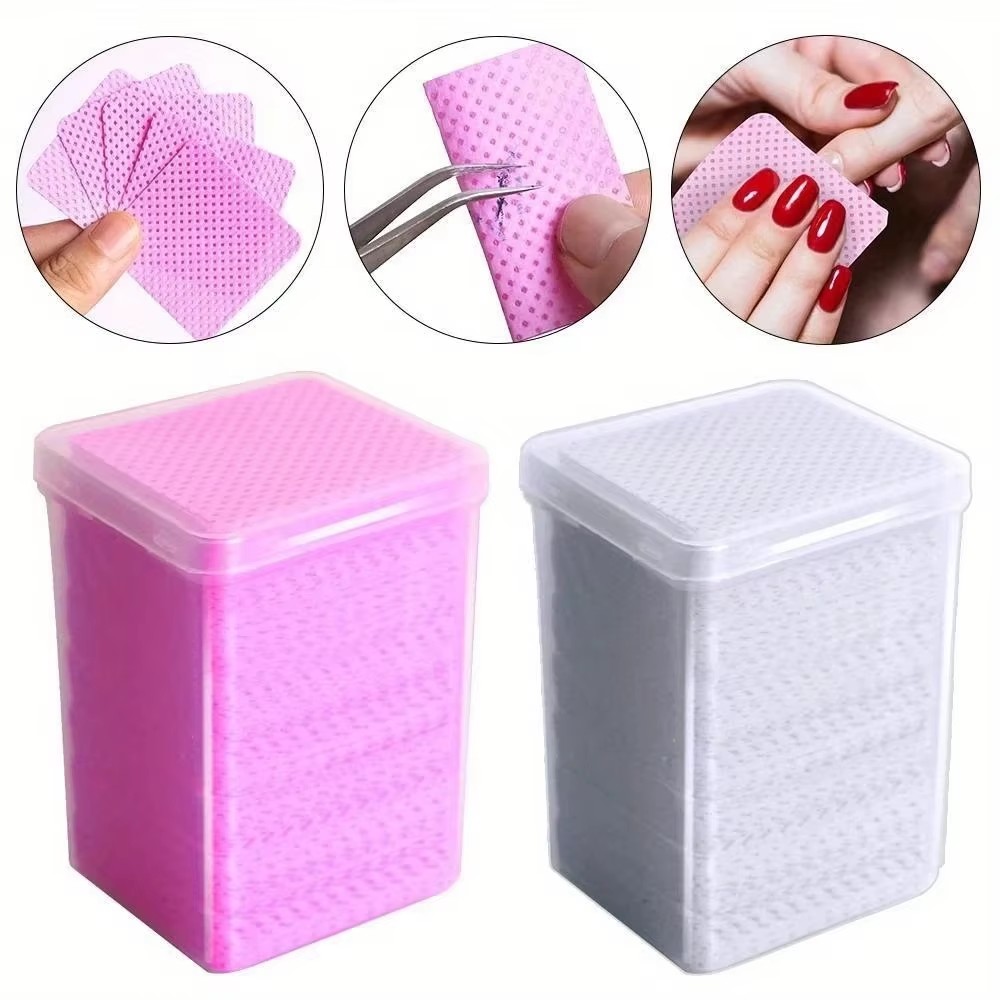 Hair Care Gel - 200Pcs Pink Lint-Free Nail Polish Remover