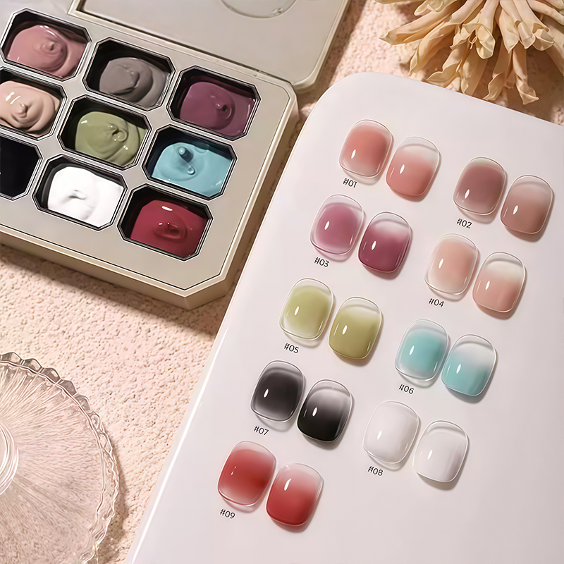 Hair Care Gel - 9-color solid gradient high-saturation blush nail