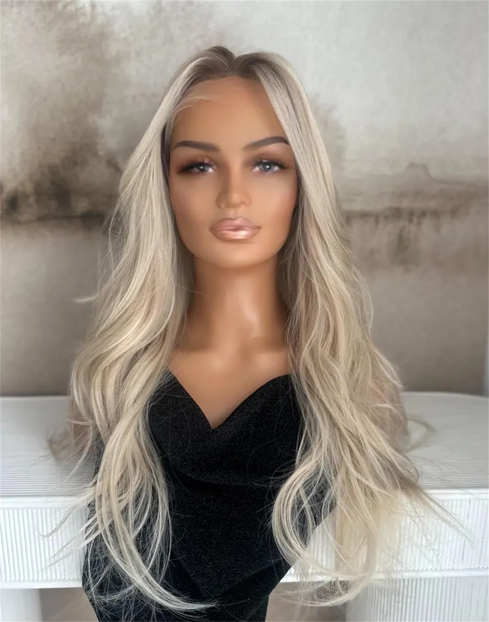 Hair Care Wavy Hair - Blonde Layered Wavy Lace Front Wig