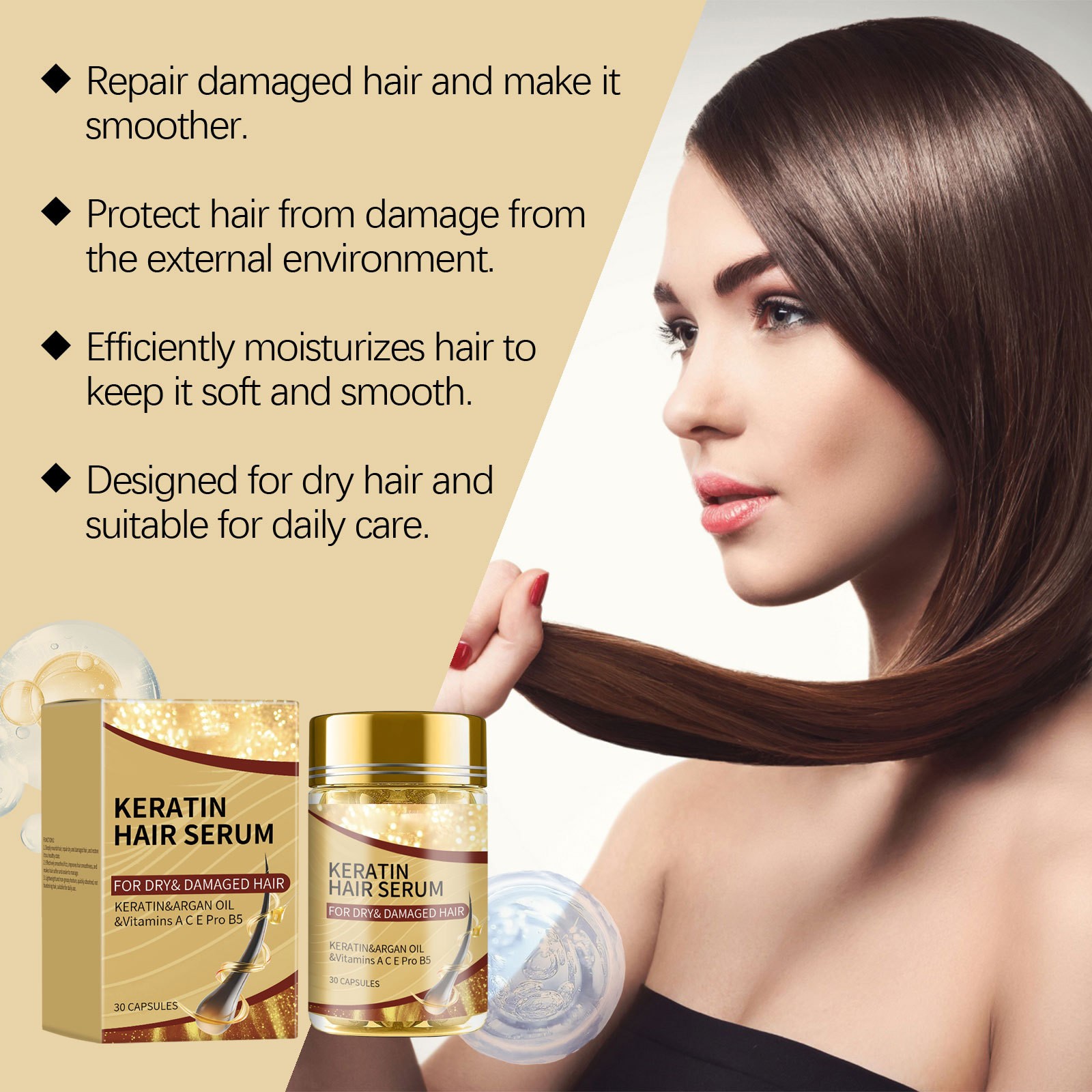 Argan Oil Smooth Hair Care Cap - Hair Care Capsule 评论和价格