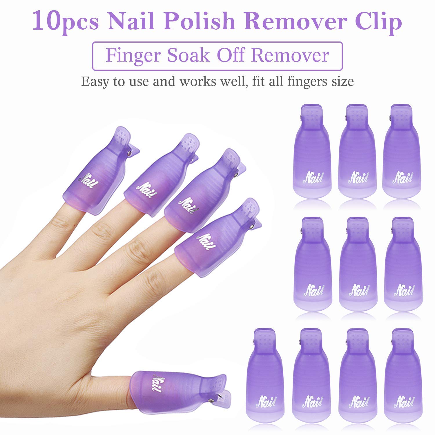 10Pcs Plastic Nail Art Soak Of - Hair Care Gel 评论和价格