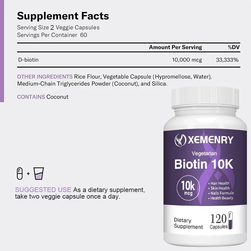 Biotin 10,000mcg - with Coconu - Hair Care Capsule 评论和价格